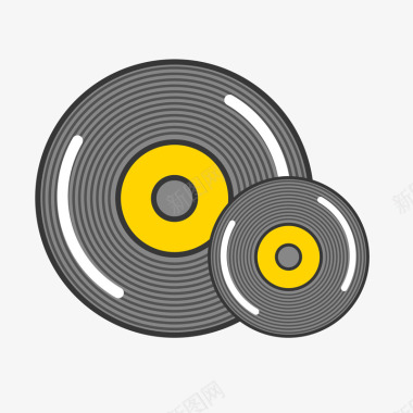 声音灰色手绘音乐CD元素矢量图图标图标