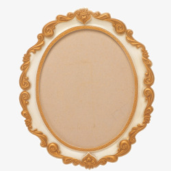 古代镜子金色复古欧式椭圆相框高清图片