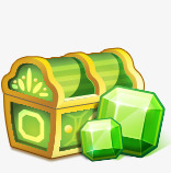 游戏UI横幅绿色宝箱图标图标