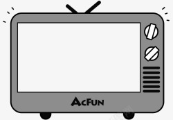 卡通灰色电视机装饰图案素材