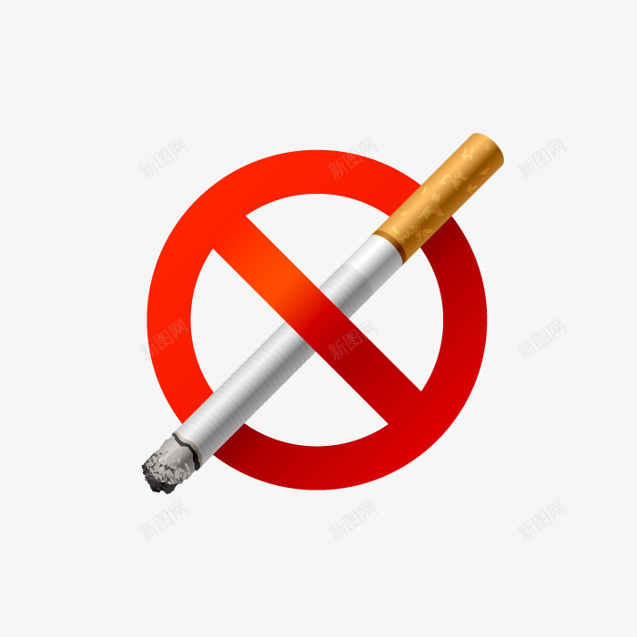 禁烟公益广告元素矢量图ai免抠素材_88icon https://88icon.com 矢量图形 禁烟公益广告元素 香烟 矢量图