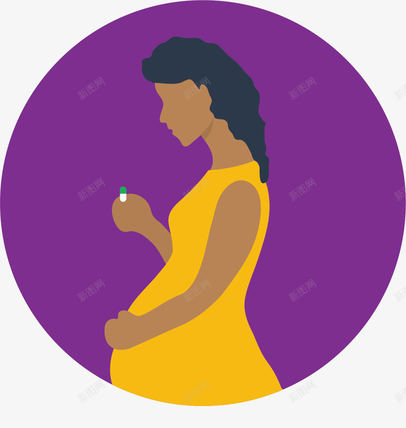 长发孕妇png免抠素材_88icon https://88icon.com 孕妇 孕妇卡通 孕妇手绘 孕妈妈卡通 怀孕女人 长发