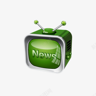 绿色质感电视图标图标