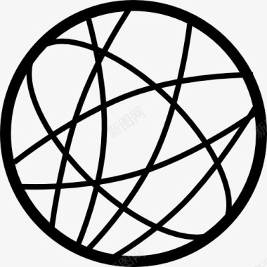 圆与不规则的网格线图标图标