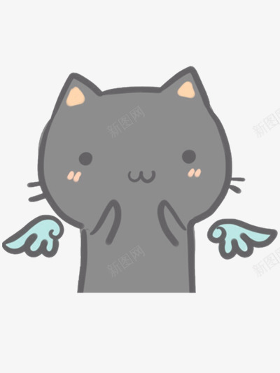 会飞的猫咪png免抠素材_88icon https://88icon.com 动物 灰色 翅膀