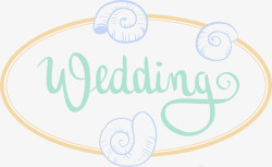 蜗牛标签绿色wedding字母标签高清图片
