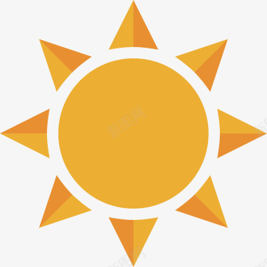 创意印章扁平化太阳矢量图图标图标