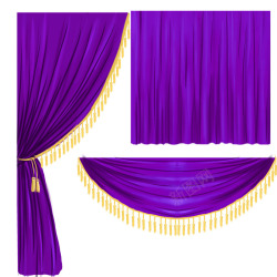 紫色布幔帷幕浪漫素材