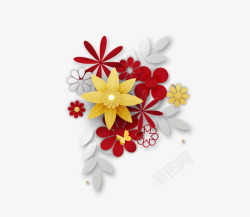 3D微立体创意花朵装饰素材