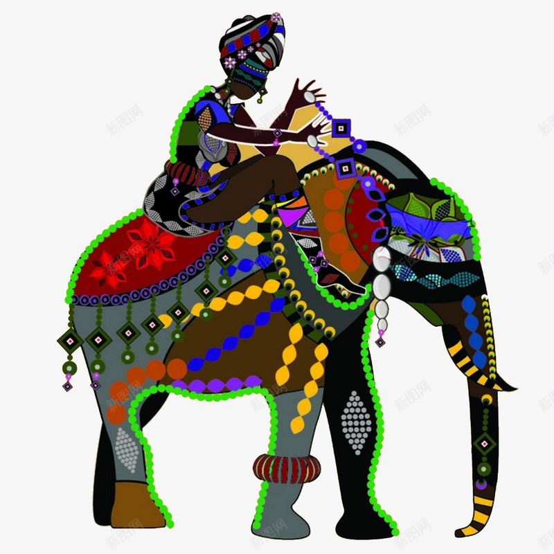 手绘骑大象的女人png免抠素材_88icon https://88icon.com 手绘大象 民族风装饰大象 泰国大象 表演大象