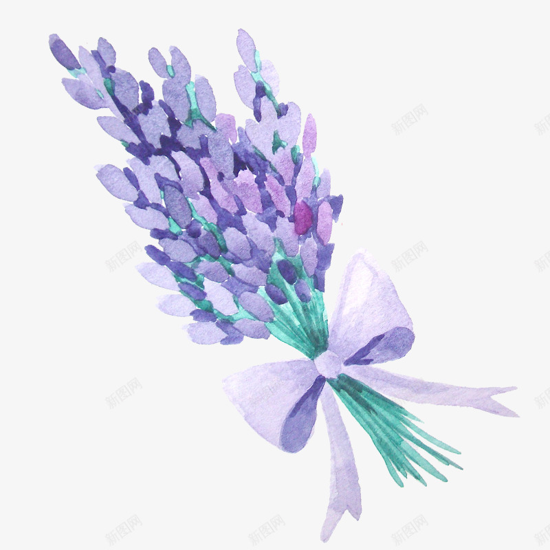 薰衣草花束png免抠素材_88icon https://88icon.com 紫色 花朵 薰衣草 蝴蝶结