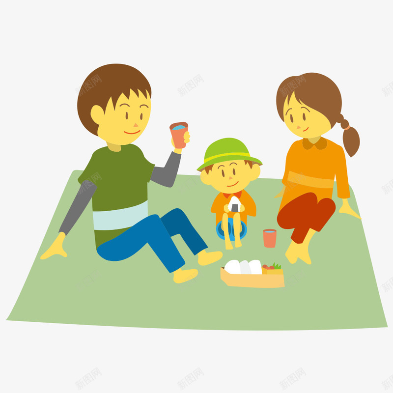 坐在地毯上的一家人png免抠素材_88icon https://88icon.com 一家三口 喝茶 地毯 妈妈 孩子 爸爸 玩耍