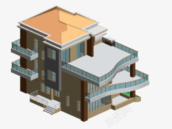 手工制作房子别墅模型房屋修建模型图高清图片