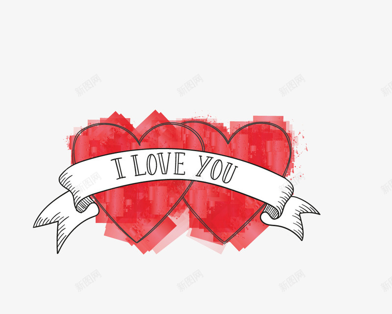 两颗心png免抠素材_88icon https://88icon.com I LOVE YOU 两颗心 心形