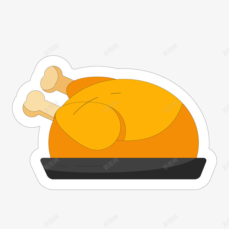 灰色圆弧烤鸭元素矢量图ai免抠素材_88icon https://88icon.com 创意 卡通 圆盘 插画 灰色 纹理 美食 肉类 食物 矢量图