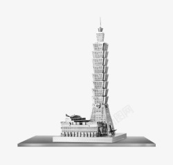 台北101塔模型白色素材