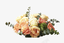 黄花束黄粉色玫瑰花束装饰高清图片