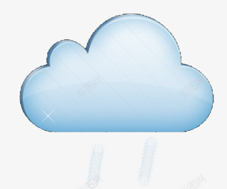 蓝色透明气球蓝色云朵阴雨天图标图标