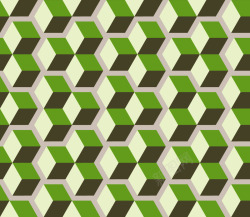 绿色3D方块印花矢量图素材