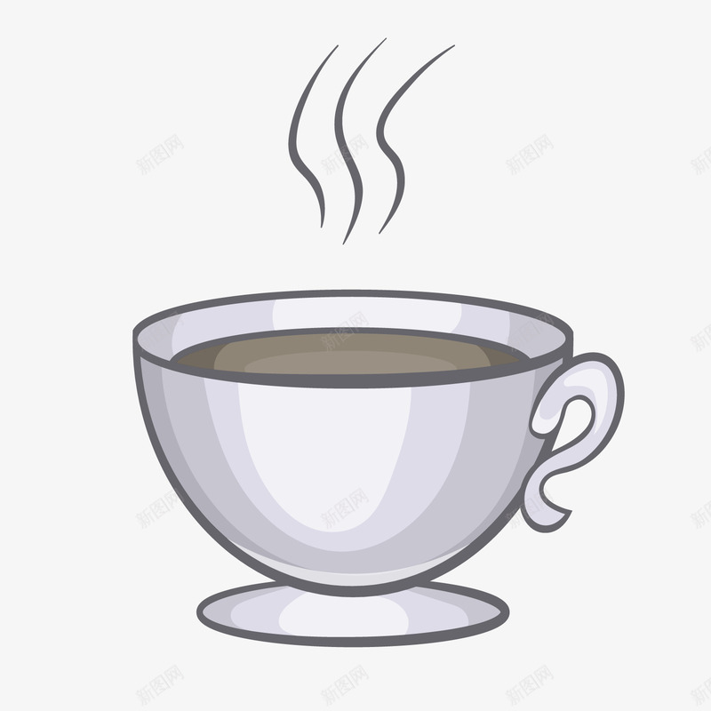 灰色手绘圆弧茶杯元素矢量图ai免抠素材_88icon https://88icon.com 创意 卡通 圆弧 手绘 插画 灰色 热气 茶杯 矢量图