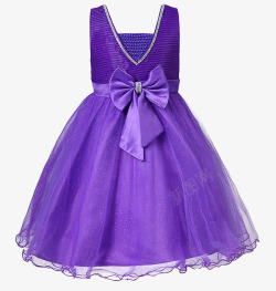 夏季童装紫色女宝小礼服高清图片
