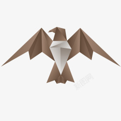 3D折纸风老鹰插画矢量图素材