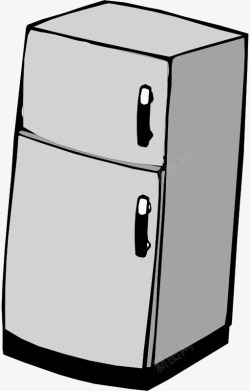 卡通灰色电冰箱素材
