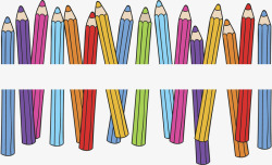 卡通开学季彩色铅笔矢量图素材