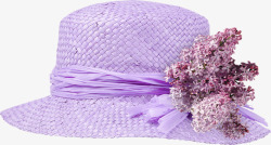 田园风淑女紫色帽子素材