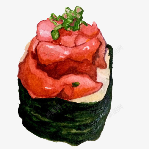 牛肉寿司手绘画片png免抠素材_88icon https://88icon.com 寿司 手绘美食 紫菜包饭