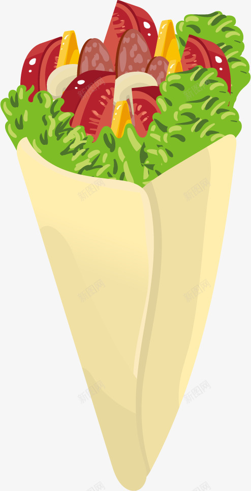 美味鸡肉卷矢量图ai免抠素材_88icon https://88icon.com 卷饼 牛肉 猪肉 番茄 美食 肉 蔬菜 西红柿 食物 鸡肉卷 矢量图