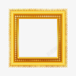 手绘金色高档相框装饰图案矢量图素材