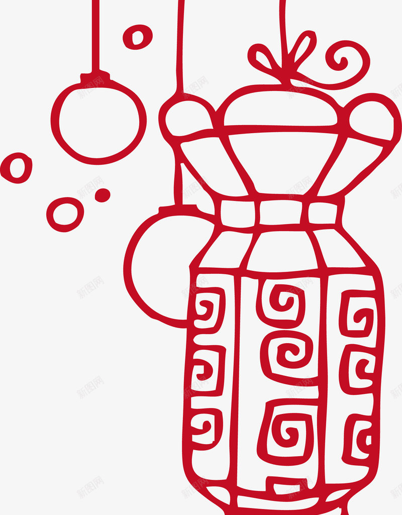 卡通灯笼春节元宵花灯png免抠素材_88icon https://88icon.com 元宵灯笼 卡通花灯 春节灯笼 矢量灯笼 矢量花灯