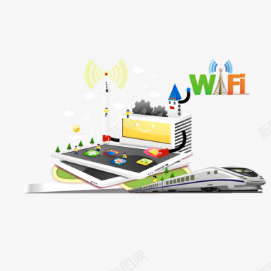 WiFi无线WiFi网络平面动车无线wifi图标图标