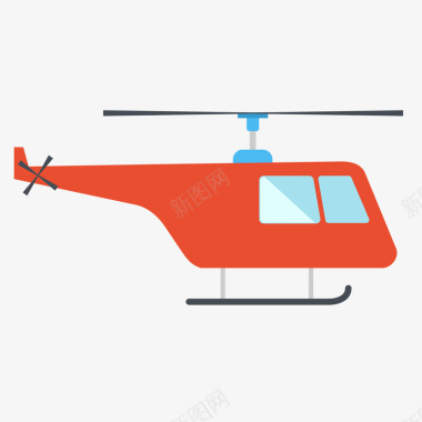 扁平化直升机矢量图图标图标