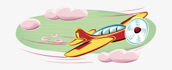 平行起飞在云层中飞翔的飞机高清图片