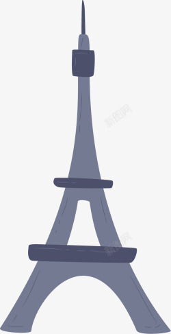 创意手绘巴黎铁塔矢量图素材