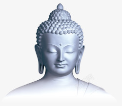 佛祖神像垫台3D建模银色佛头高清图片