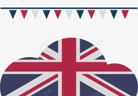 不规则图形英国旅游英国国旗装饰矢量图图标图标
