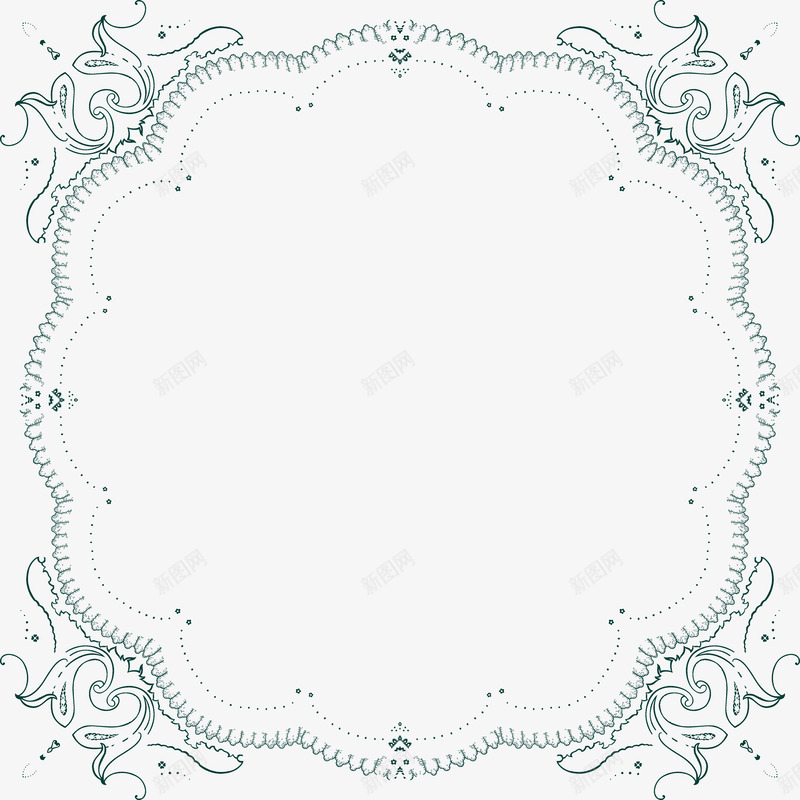 蓝色欧式大气花纹png免抠素材_88icon https://88icon.com 大气 欧式 花纹 蓝色