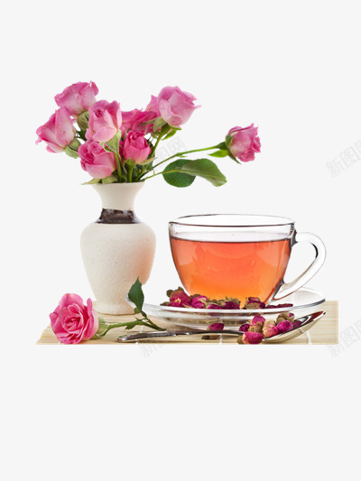 玫瑰花茶png免抠素材_88icon https://88icon.com 花果茶 花茶 饮品