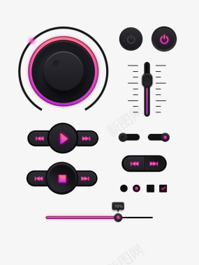 手机春雨计步器app图标黑底紫光音频按钮图标图标