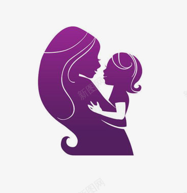 母婴背景紫色母婴图标图标