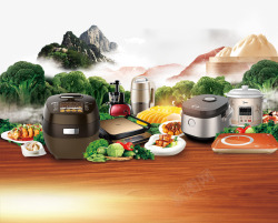 创意厨房电饭煲素材