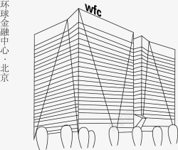 线条环球金融中心大楼素材