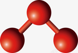 红色3D分子结构素材