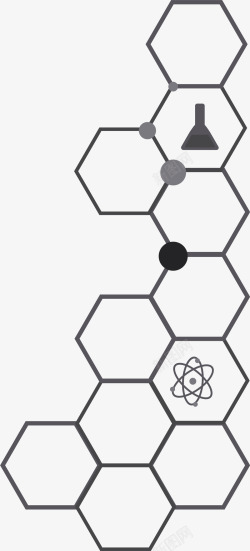试图标灰色拼接六边形图标高清图片