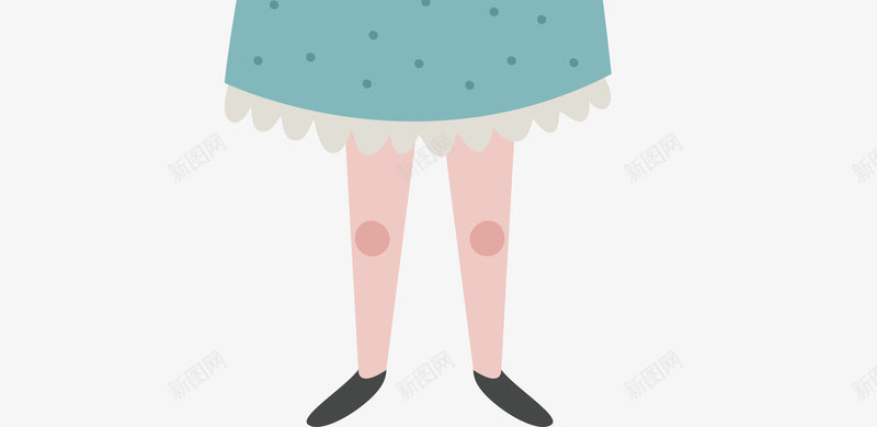 穿蓝色裙子的女孩png免抠素材_88icon https://88icon.com 可爱女孩 开学季 新入学 矢量png 花裙子 蓝色裙子