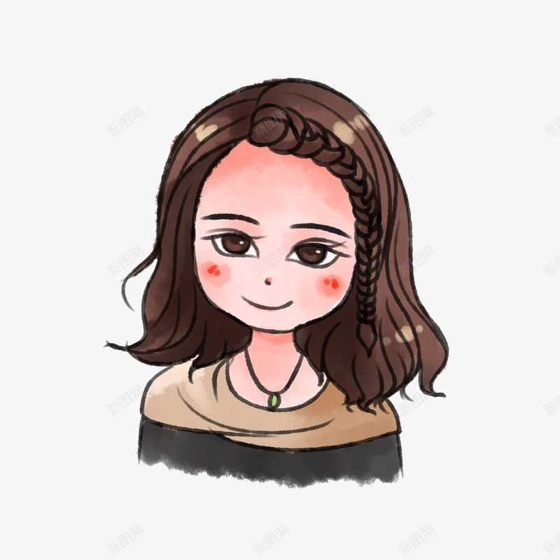 棕色头发女孩png免抠素材_88icon https://88icon.com 卡通 妈妈 手绘 温暖