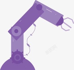 科技感紫色机械臂矢量图素材